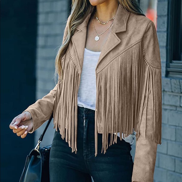 🎉HP🎉Vintage Leather Tassel Jacket - Picture 4 of 10